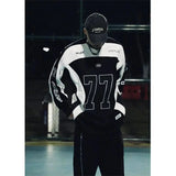 AIDASE  -  American Retro Motorcycle Long Sleeved Shirt Men Women Autumn Street Cool Patchwork Sports Basketball Ice Hockey Suit Sweatshirt aidase-shop