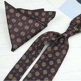 AIDASE  -  2PCS Neck Ties Set New Luxury Polyester Paisley Neckties Polka Dot Floral Tie Brooches Formal Business Shirt Accessories Cravat aidase-shop