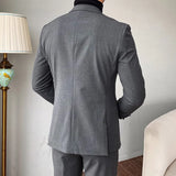 Aidase Luxury Business Suits For Men Stitching Double Collar Formal Casual Dress Suits 2 Pieces Elegant Slim Costume Homme Double Vent aidase-shop