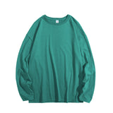 Oversized Men's T-shirts Long Sleeve Quality Cotton Fashion Korean Clothing Tops Solid Color Harajuku Male Tees aidase-shop