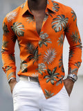 AIDASE  -  Daily Leisure Mens Long Sleeve Slim Shirts Spring Autumn Casual Buttoned Turn-down Collar Shirt Men Stylish Pattern Print Shirt aidase-shop