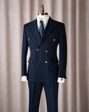 AIDASE  -  Formal Stripe Wedding Men Suits 2 Piece Coat Pants Groom Business Suit Business Blazer Pants Prom Party Jacket Customized aidase-shop