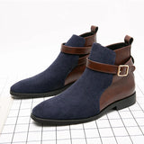 AIDASE  -  Men Fashion Chelsea Boots PU Side Buckle Anti slip Wear Resistant Boots Business Office Dress Boots Gentleman Social Men Boots aidase-shop