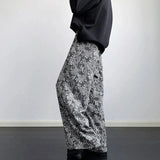 Aidase Retro Cashew Flower Print Fashion Drape Wide-Leg Pants Unisex 2025 Spring Summer Fashion Niche Design Luxury Mopping Pants Men