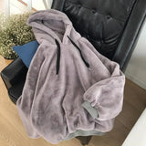 AIDASE  -  Autumn Winter Fleece-Lined Hooded Sweatshirt For Men Trendy Loose Fit Long Sleeve Warm Plush Jacket Idle Style Top Casual Scene aidase-shop