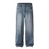 Aidase Vintage Basic Women Jeans Wash Wide Leg Straight Denim Pants Korean Fashion Baggy Casual Harajuku Trousers Autumn Retro
