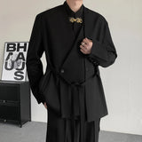 AIDASE  -  Spring Niche Suit Darkwear V-neck Chinese Men's Suit Jacket Solid Color Korea Fashion Male Tops aidase-shop