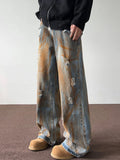 Aidase Spring and Autumn Tie Dyed Distressed Jeans, Men's Straight Leg American Trendy Brand Ruffian Handsome Casual Hip-hop High 2024 aidase-shop