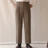 Aidase Business High Waist Straight Suit Pants Men British Slim Fit Pants Men Social Trousers Casual Pant Formal Wear Pantalones Hombre aidase-shop