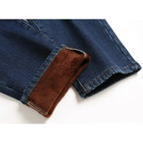 AIDASE  -  Autumn and Winter Fleece Style, Youth Casual Stretch Jeans, Winter Trendy Warm Pants, Combining Fashion and Warmth aidase-shop