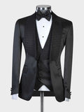 Aidase Elegant Black Men Suits With One Button Two Pieces Jacket Vest Custom Made Bridegroom Wedding Formal Occasiom aidase-shop