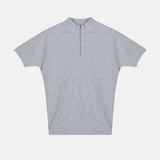 AIDASE  -  Summer New Men's Sportswear Casual Running And Fitness Stretch Solid Color Zipper Simple Striped Thick Short-sleeved T-shirt aidase-shop