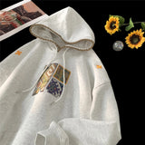 Aidase Korean Street Style Splicing Hoodie Embroidery Pattern Hooded Sweatshirt Men Women Loose Casual Fall Winter New Hoody Pullover aidase-shop
