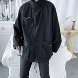 AIDASE  -  American New Simple Workwear Black Jacket Men Trendy Handsome Loose Korean Streetwear Versatile Large Size Student Jacket aidase-shop