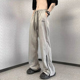 AIDASE  -  High Street Men's Casual Trousers Zipper Split Decoration Thin Cool American Straight Leg Loose Men Sports Pants