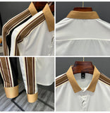 Aidase  Color Blocking Patchwork Design Shirt For Men Spring and Autumn Long sleeve Loose Top Fashion Trendy Casual Shirts Streetwear