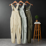 AIDASE  -  Men Joggers Bib Overalls Multi Pockets Cargo Pants Adjustable Suspenders Coveralls Summer Jumpsuits aidase-shop
