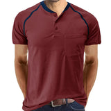 AIDASE  -  Summer High Quality Cotton Henley T-shirts Mens Casual Short Sleeve Tee Shirts Pullover Tops Henry Fashion Streetwear aidase-shop