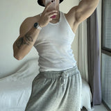 Aidase Mens Sexy Shaping Sports Fitness Casual Cotton Vest 2024 New Genderless American Street Elastic Slim Solid Color Tank Top Unisex aidase-shop