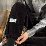 AIDASE  -  Winter Fleece Baggy Harem Sweatpants For Men New Korean Fashion Drawstring Trousers Y2K Vintage Streetwear Joggers Pants aidase-shop
