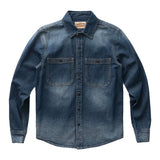 Aidase American Vintage Washed Denim Shirts for Men High Quality 100% Cotton Workwear Tough Guys Autumn Long Sleeve Male Tops