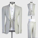 AIDASE  -  Fashion Wedding Men Suit Business Tailor-Made Party Tuxedo 3 Pcs Coat Vest Pants Solid Color Party Singer Groom Size Customized