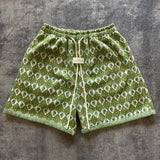 AIDASE  -  Retro Art Shorts Summer Casual New Heavyweight Little Green Man Avocado Men's Jacquard Quarter Shorts Handsome Y2k Cargo Pants aidase-shop