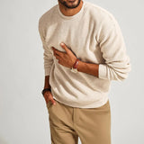 Aidase Fashionable Waffle Knitted Sweaters Men Casual Solid Color Long Sleeve Crew Neck Knit Jumper Top Mens Autumn Trendy Slim Sweater aidase-shop