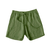 AIDASE  -  Summer Cotton Linen Shorts Men Casual Drawstring Elastic Waist Solid Beach Short Trousers Comfort Breath Sports Home Shorts aidase-shop