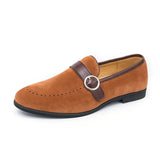 AIDASE  -  Fashionable New Men's Buckle Frosted Leather Anti Slip Boat Shoes Brand Summer Men's Comfortable, Lightweight and Casual Loafers aidase-shop