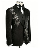 AIDASE  -  Modern Wedding Men Suits 2 Piece Jacquard Coat Pants Groom One Button Suit Business Blazer Pants Prom Party Jacket Customized aidase-shop