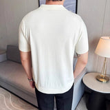 AIDASE  -  Men's Cooling Tencel Polo Shirt - Summer Ice Silk Knit Top with Fold Collar, Breathable Short Sleeve & Stylish Contoured Design aidase-shop