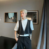 Aidase Summer New Niche Design Outer Workwear Korean Style High-end Functional Cargo Suit Vest Men's Jacket Trendy Vest Aesthetic Chic aidase-shop