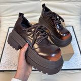 AIDASE  -  Spring Platform Thick Bottom Women JK Mary Jane Shoes Concise Lace Up Shoes Vintage Elegant British Style Shoes aidase-shop