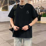 AIDASE  -  Men's T-Shirt 2025 Summer Trendy Personalized Letter Print Design Short Sleeve Round Neck Tees Versatile Menswear aidase-shop