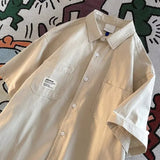 AIDASE  -  Japan Style Simple Shirt Workwear High-end Short-sleeved Shirt in Summer New Trendy City Cargo Blouse Casual Versatile Shirt aidase-shop