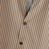 AIDASE  -  Men Shirt Striped V Neck Long Sleeve Button Casual Men Clothing Streetwear Loose Korean Style Tops Fashion Male Shirts aidase-shop