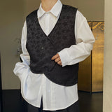 Trend Men's Jackets Vest Personality Dual Face Casual Tank Tops Fashionable Jacquard Versatile Waistcoat New Autumn aidase-shop