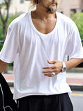 AIDASE  -  Outdoor Casual Breathable Short Sleeve Tees Men Spring Summer Daily Leisure Mens Solid Color T-shirts Fashion Deep Crew Neck Top aidase-shop