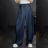 AIDASE  -  Summer New Draping Cool Wide Leg Pants for Men's Trendy Loose  Versatile Curved Knife Casual Pants Belt Design Thin Trousers aidase-shop