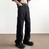 AIDASE  -  Men American Pocket Work Summer Thin Casual Loose Straight Trousers aidase-shop