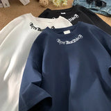 Aidase Men's Oversized T-shirts White Cotton T Shirt 5XL for Men Casual Summer Wear Letter Fashion  Print Neck Tee Shirts Men Clothing aidase-shop