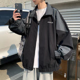 AIDASE  -  Men's Casual Jacket Contrasting Color Retro Streetwear Coat Zip Up Jacket Windbreaker Thin Sports Coats Outdwear Hiking Clothes aidase-shop