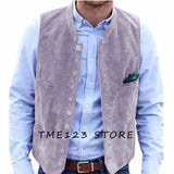 Men's Deerskin Velvet 10-button Suit Vest Best Man Wedding Clothing Jacket Victorian Style Steampunk Casual Business Vest aidase-shop