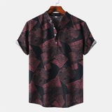 AIDASE  -  Mens Summer Fashion Casual Print Seaside Beach Shirt Shirt Short Sleeve Shirt Comfort Classic Fit Office Wear Men'S Shirt aidase-shop