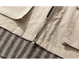 AIDASE  -  Fake Two-Piece Men's Shirt Personality Patchwork Vest Jacket Trendy Lapel Long Sleeve Men Tops Fashion Clothing 21E6591 aidase-shop