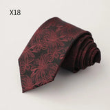 AIDASE  -  New Trendy Men's Silk Ties Jacquard Dot Floral Necktie 8cm Brown Green Neck Tie Daily Wear Shirt Suit Cravat Wedding Groom Gift aidase-shop