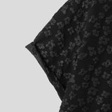 AIDASE  -  Men Shirt Flower Jacquard Loose Korean Style Lapel Short Sleeve Men Clothing Streetwear Fashion Casual Shirts S-5XL aidase-shop