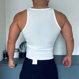 Aidase  Sexy Vest Men Sleeveless Half Open Zipper Slim T-shirt Spring Summer Fitness Muscles Sport Training Tight Fit Tank Top Clothing