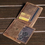 AIDASE  -  Men's Short Genuine Leather Wallet Vintage Coin Purse Top Layer Cowhide Vertical Card Holder Large Capacity aidase-shop